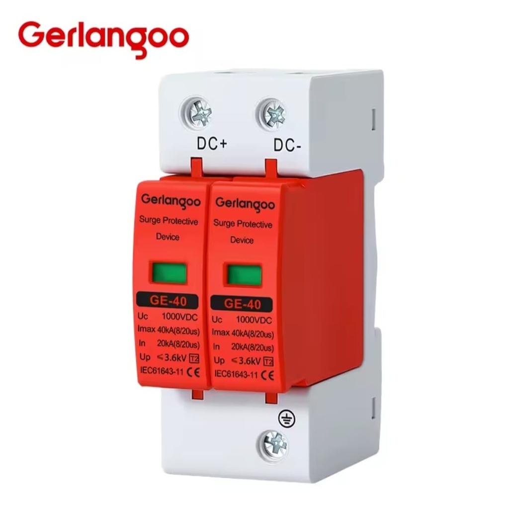 Breaker SPD DC GERLANGOO 2P 1000V Protector contra Sobretensión (Supresor)