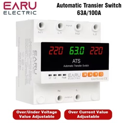 [BRK-ATS-EARU-2P-63A-110V] Breaker ATS EARU Interruptor Transferencia Automática con Pantalla Led 2P 63A 110V